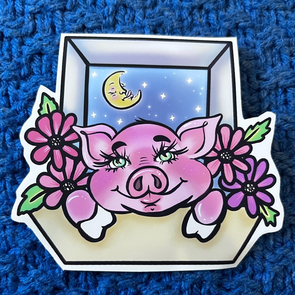 Happy lil piggy sticker